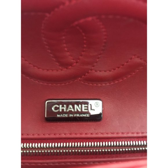 Chanel Womens Red Python Leather Classic Double Flap Jumbo Handbag - Picture 5 of 11